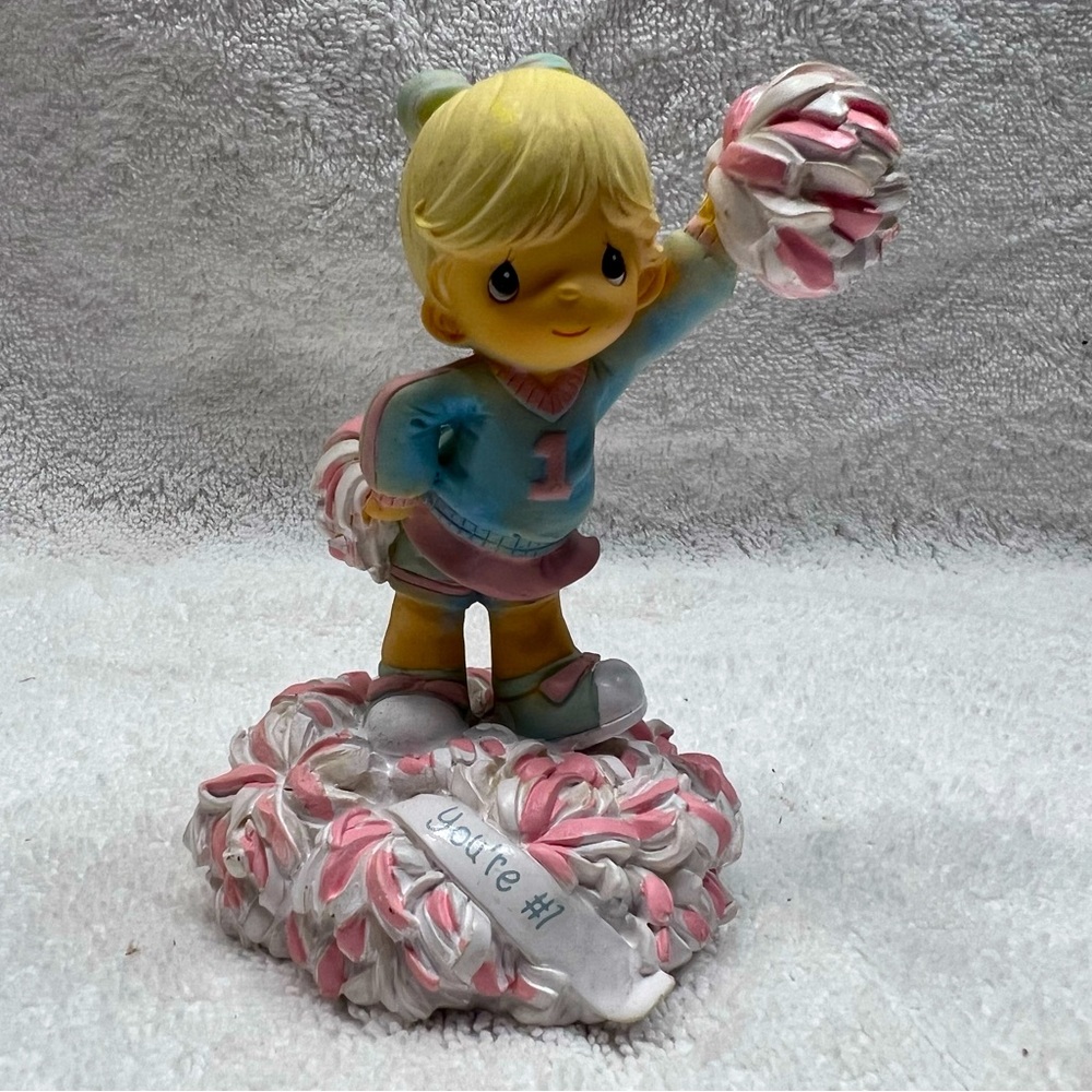 Precious Moments “Youre #1” Figurine Girl Pom Poms cheerleader